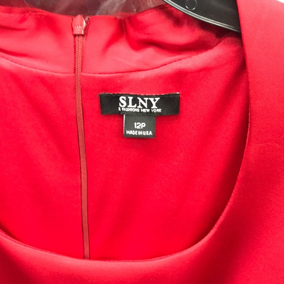 SL Fashions,Bejeweled Sleeve Dress,red,NWT - Picture 6 of 16